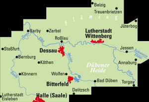 Blattschnitt Fahrradkarte Dessau Welterberegion ADFC Regionalkarte 